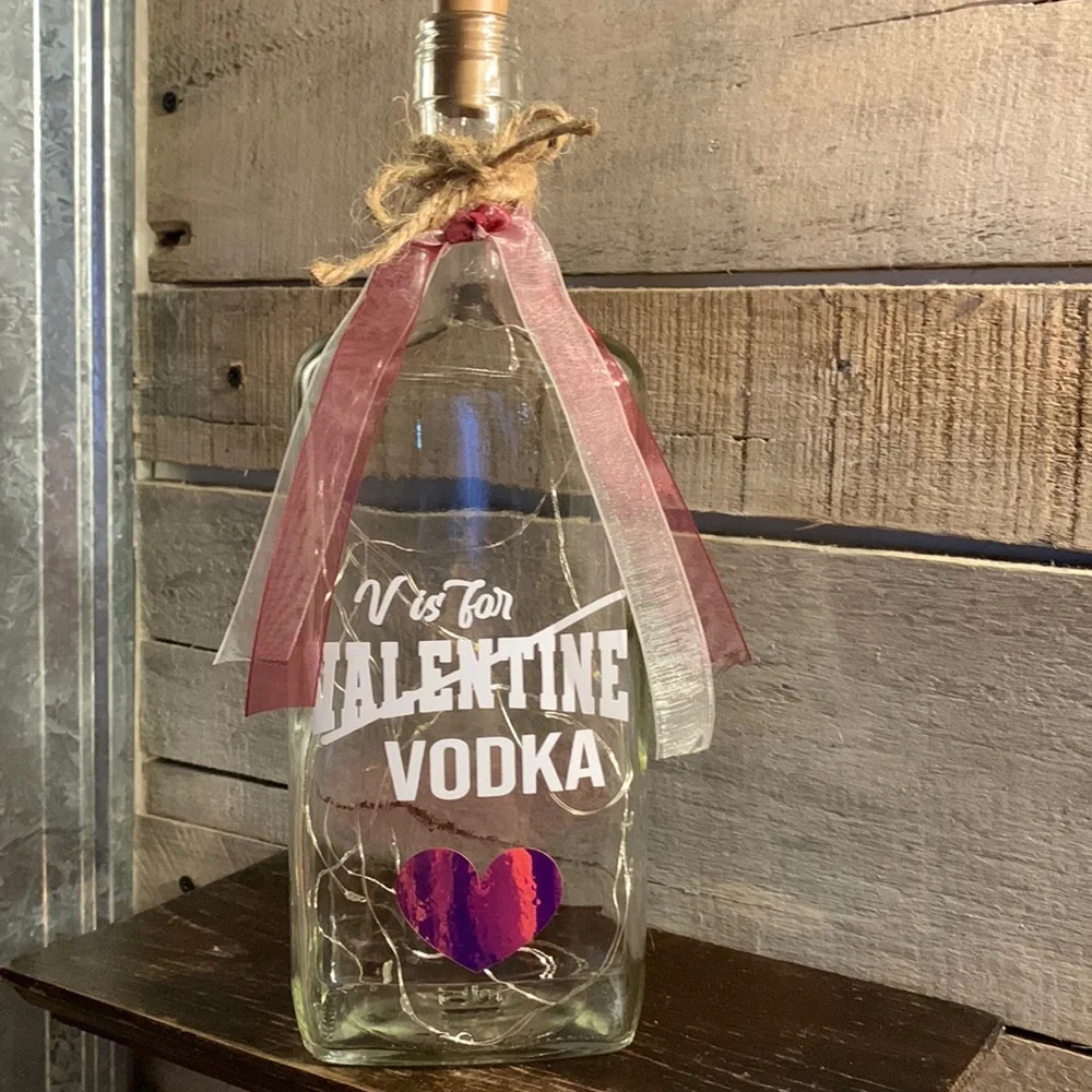 ‘V Is For…’ square bottle lantern